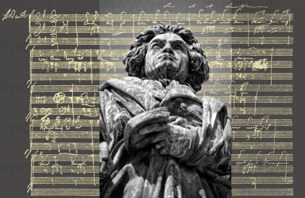 Hand-written musical notation by Ludwig van Beethoven, love song, Zärtliche Liebe, 1795, Beethoven