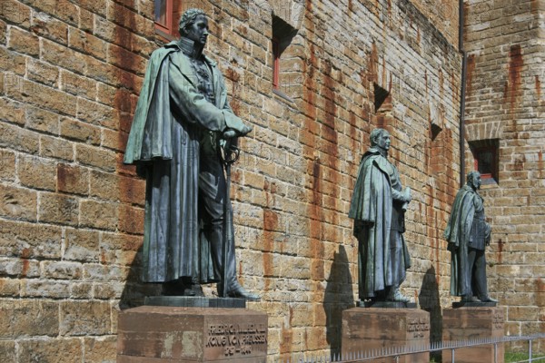Statues of King William III, King Frederick William IV and Emperor William I of Prussia,