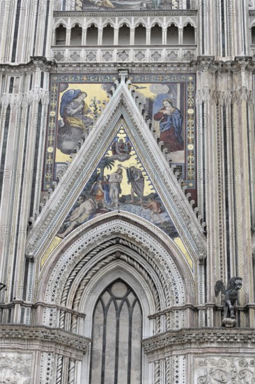 Orvieto Cathedral, Duomo di Orvieto, Umbria, Italy, Europe, Gothic architecture with detailed