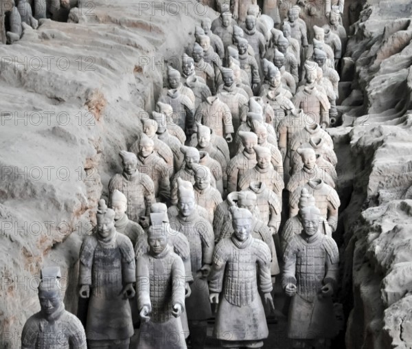 XIAN, CHINA - October 29, 2017: Terracotta Army. Clay soldiers of the Chinese emperor. Sculptures