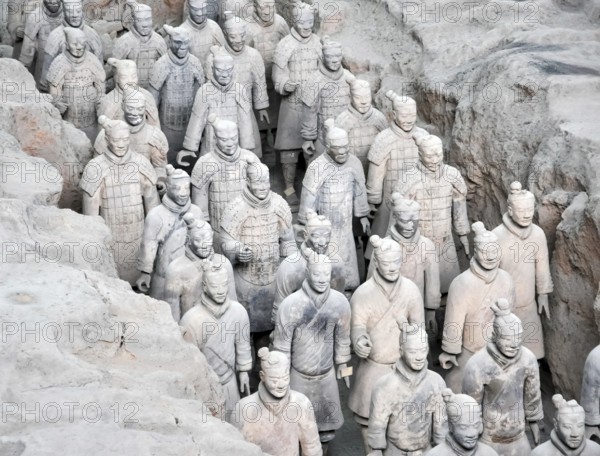 XIAN, CHINA - October 29, 2017: Terracotta Army. Clay soldiers of the Chinese emperor. Sculptures