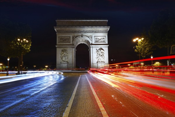 Arc de Triomphe in Paris Arch of Triumph sunset at France