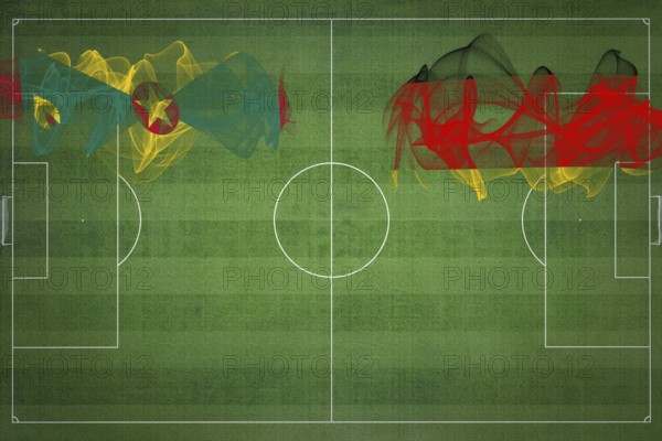 Grenada vs Germany Soccer Match, national colors, national flags, soccer field, football game,