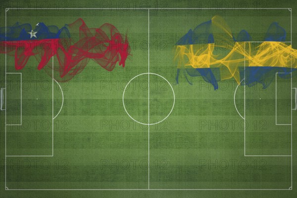 Samoa vs Sweden Soccer Match, national colors, national flags, soccer field, football game,