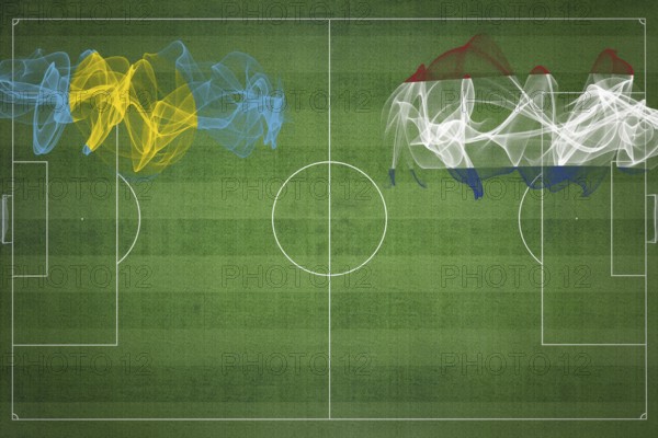 Palau vs Netherlands Soccer Match, national colors, national flags, soccer field, football game,