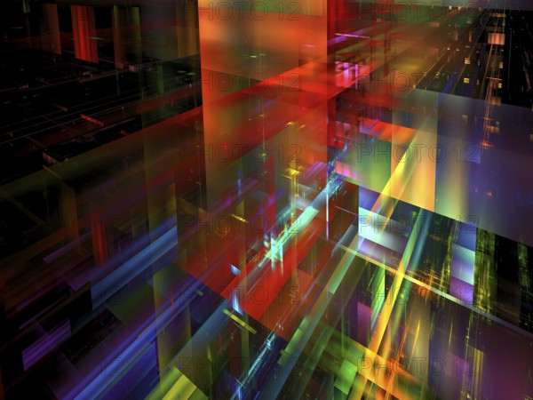 Colourful vittual reality, science fiction or future technology background. Fractal - computer
