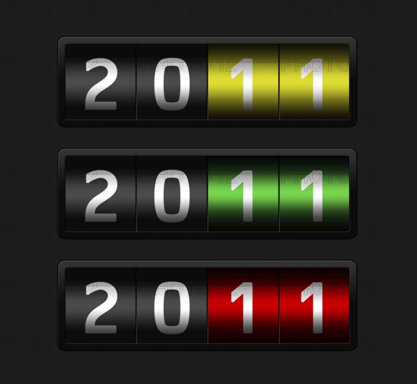 Year, 2011, year number, counter, numbers, year end, new year, year, new year, eleven, red, green,