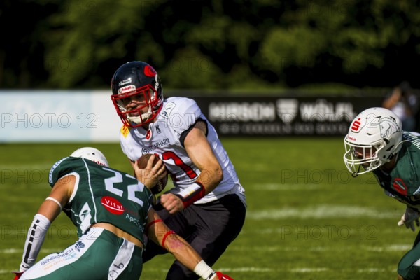 erima GFL; Schwaebisch Hall Unicorns -  Saarland Hurricanes  in the Optima-Sportpark Shwaebisch