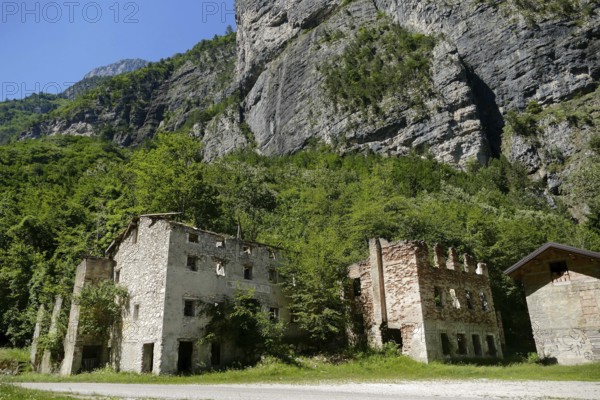 Abandoned village house building in National Park Tre Cime di Lavaredo Dolomites South Tyrol