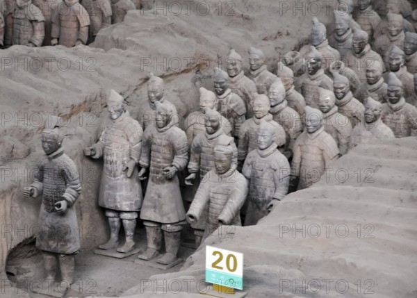 XIAN, CHINA - October 29, 2017: Terracotta Army. Clay soldiers of the Chinese emperor. Sculptures