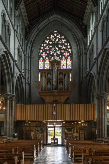 Kilkenny, Ireland, 17 August, 2022: view of the central nave of the St. Mary's Cathedral in