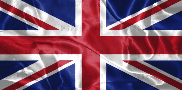 Great Britain Flag Blown in the Wind 3D illustration