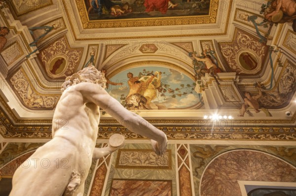 Rome, Italy, 28 December 2023: Galleria Borghese, Borghese Gallery, ancient art museum interior,