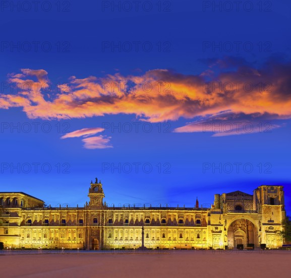 San Marcos in Leon sunset at the way of Saint James Castilla Spain