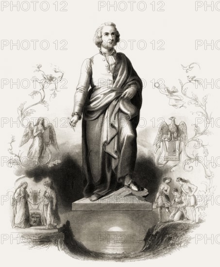 Glorification of Wolfgang Amadeus Mozart, 1756 – 1791, composer of classical music, First Viennese