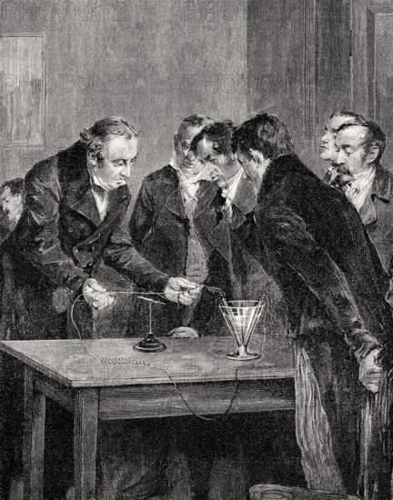 Experimental demonstrations, the distraction of a compass needle by electricity magnetism, Hans
