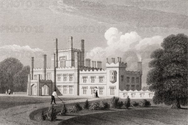 Blairquhan castle near Maybole in South Ayrshire, 19th century, from Modern Athens by Th. H.