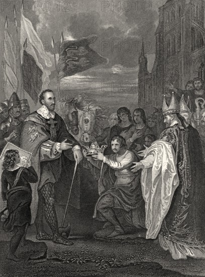 Wilhelm I., Wilhelm der Eroberer, ca. 1028-1087, erhält am 25. Dezember 1066 in der Westminster