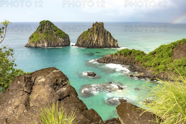 Fernando de Noronha, Brasil. Turquoise water around the Two Brothers rocks, UNESCO World Heritage
