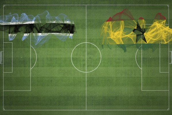 Botswana vs Ghana Soccer Match, national colors, national flags, soccer field, football game,