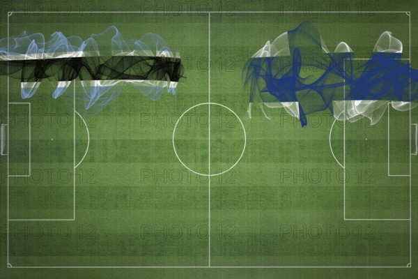 Botswana vs Finland Soccer Match, national colors, national flags, soccer field, football game,