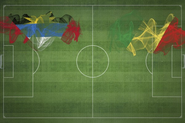 Antigua and Barbuda vs Congo Soccer Match, national colors, national flags, soccer field, football