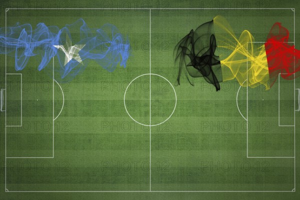 Somalia vs Belgium Soccer Match, national colors, national flags, soccer field, football game,