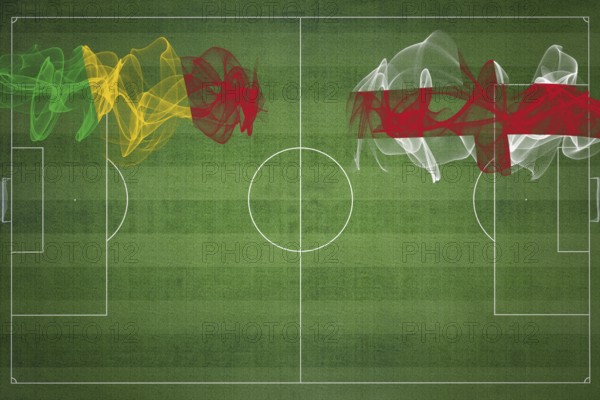 Mali vs England Soccer Match, national colors, national flags, soccer field, football game,