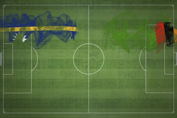 Nauru vs Zambia Soccer Match, national colors, national flags, soccer field, football game,