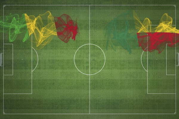 Mali vs Benin Soccer Match, national colors, national flags, soccer field, football game,