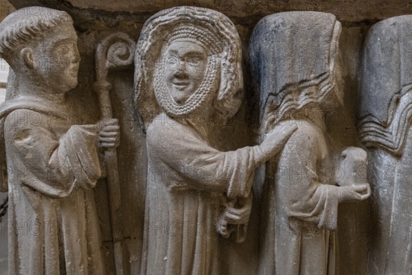 Smiling nun, Tomb of Urraca Díaz de Haro, chapter house, 12th century, Monastery of Santa María de
