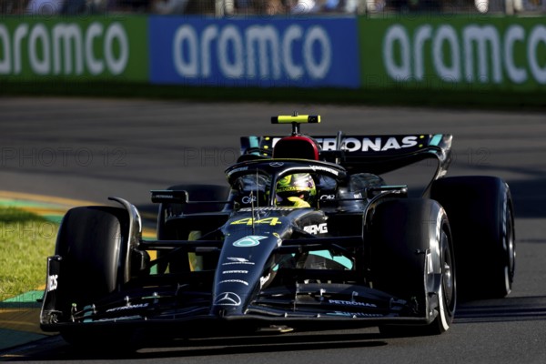 MELBOURNE, AUSTRALIA, APRIL 2: Lewis Hamilton of Great Britain drives the Mercedes AMG Petronas F1