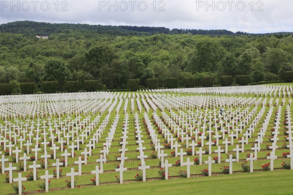 Cemetery below the Ossuary of Douaumont commemorating the Battle of Verdun, behind the Mémorial de