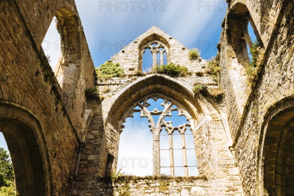 Paimpol, France, July 28, 2018: The Abbey of Beauport, Cotes-d'Armor, Brittany, France. Old Abbaye