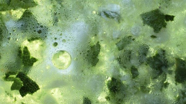 Color of life green background. Fermentation stimulating substances, fermented broth.