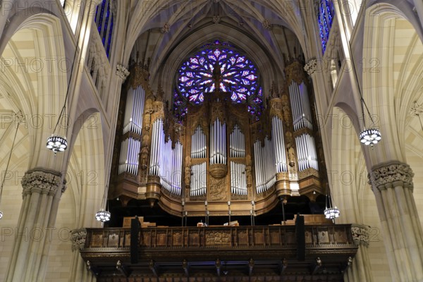 Saint Patricks Old Cathedral or Old St. Patricks, Lower Manhattan, Majestic organ with decorations
