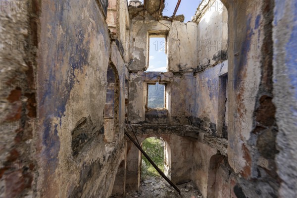 Lost place, abandoned houses and ruins in the ghost village, Gairo Vecchio, Gairo, Ogliastra,