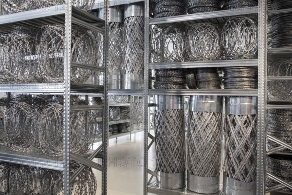 Fencing and steel shelves, Acropolis Redux, Stathis Logothetis, installation by the conceptual