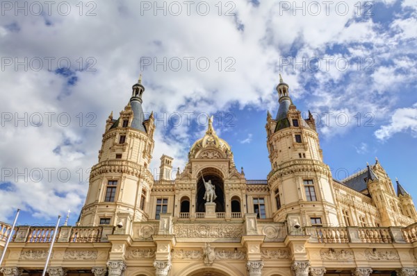 Schwerin Palace in romantic Historicism architecture style located in the city of Schwerin,