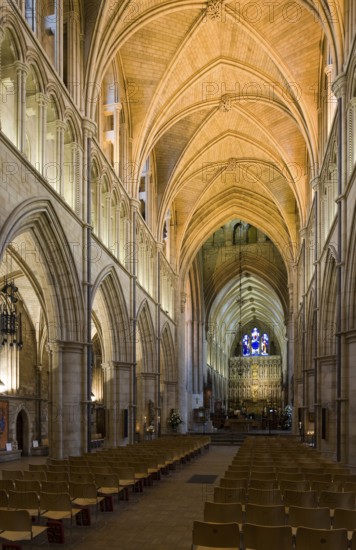 The Cathedral and Collegiate Church of St Saviour and St Mary Overie, view from the nave into the