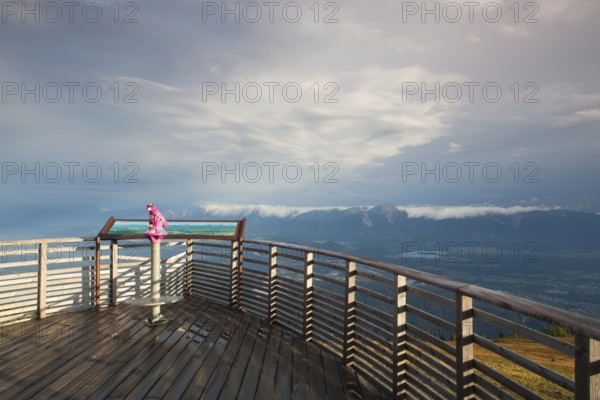 Amazing morning in the Gerlitzen Alps in Austria.Beautiful view from the tower on the Slovenia