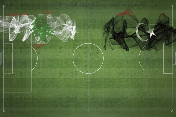 Lebanon vs Libya Soccer Match, national colors, national flags, soccer field, football game,