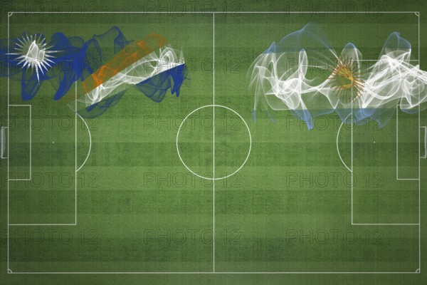 Marshall Islands vs Argentina Soccer Match, national colors, national flags, soccer field, football