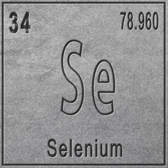 Selenium chemical element, Sign with atomic number and atomic weight, Periodic Table Element,
