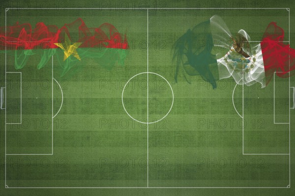 Burkina Faso vs Mexico Soccer Match, national colors, national flags, soccer field, football game,