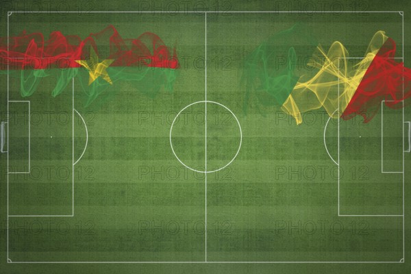 Burkina Faso vs Congo Soccer Match, national colors, national flags, soccer field, football game,