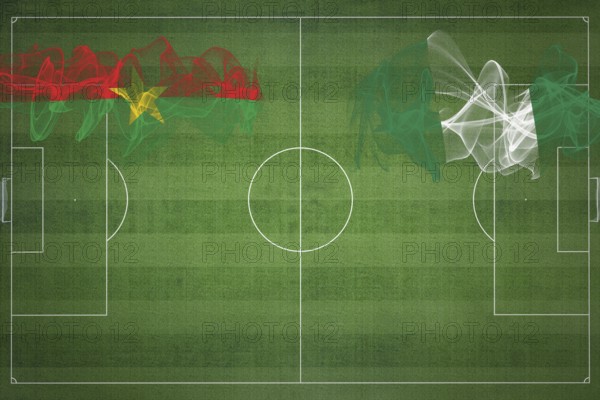 Burkina Faso vs Nigeria Soccer Match, national colors, national flags, soccer field, football game,