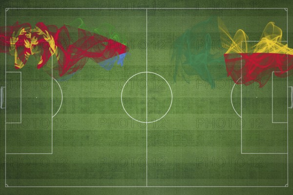Eritrea vs Benin Soccer Match, national colors, national flags, soccer field, football game,