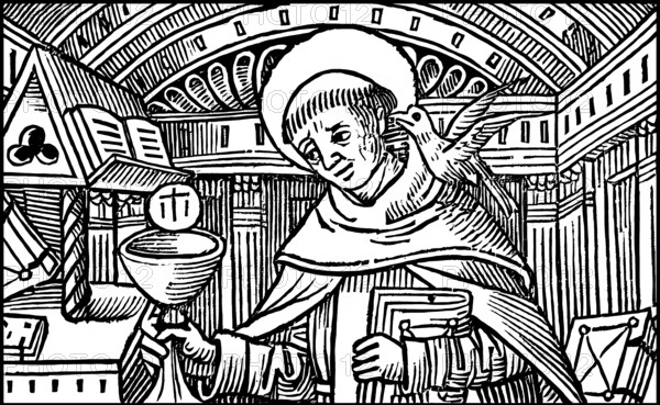 Frontispiece to his book Super libros de generatione et corruptione, Thomas Aquinas, Thomas von