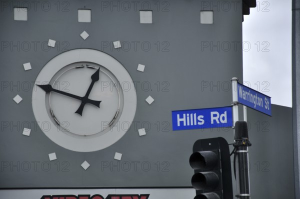 CHRISTCHURCH, NEW ZEALAND, FEBRUARY 22, 2011: The clock tower on Hills Road stopped at the time of